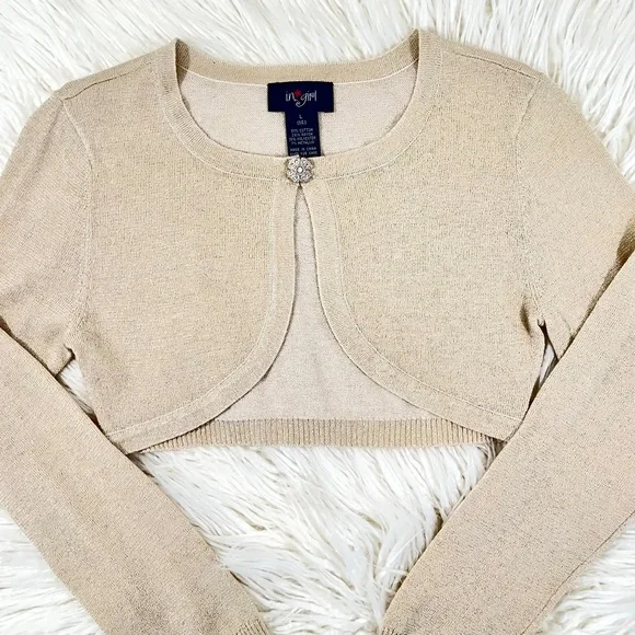 I.N. Girl "Boler/Shrug in Sparkly Gold" NWOT - Picture 1 of 4